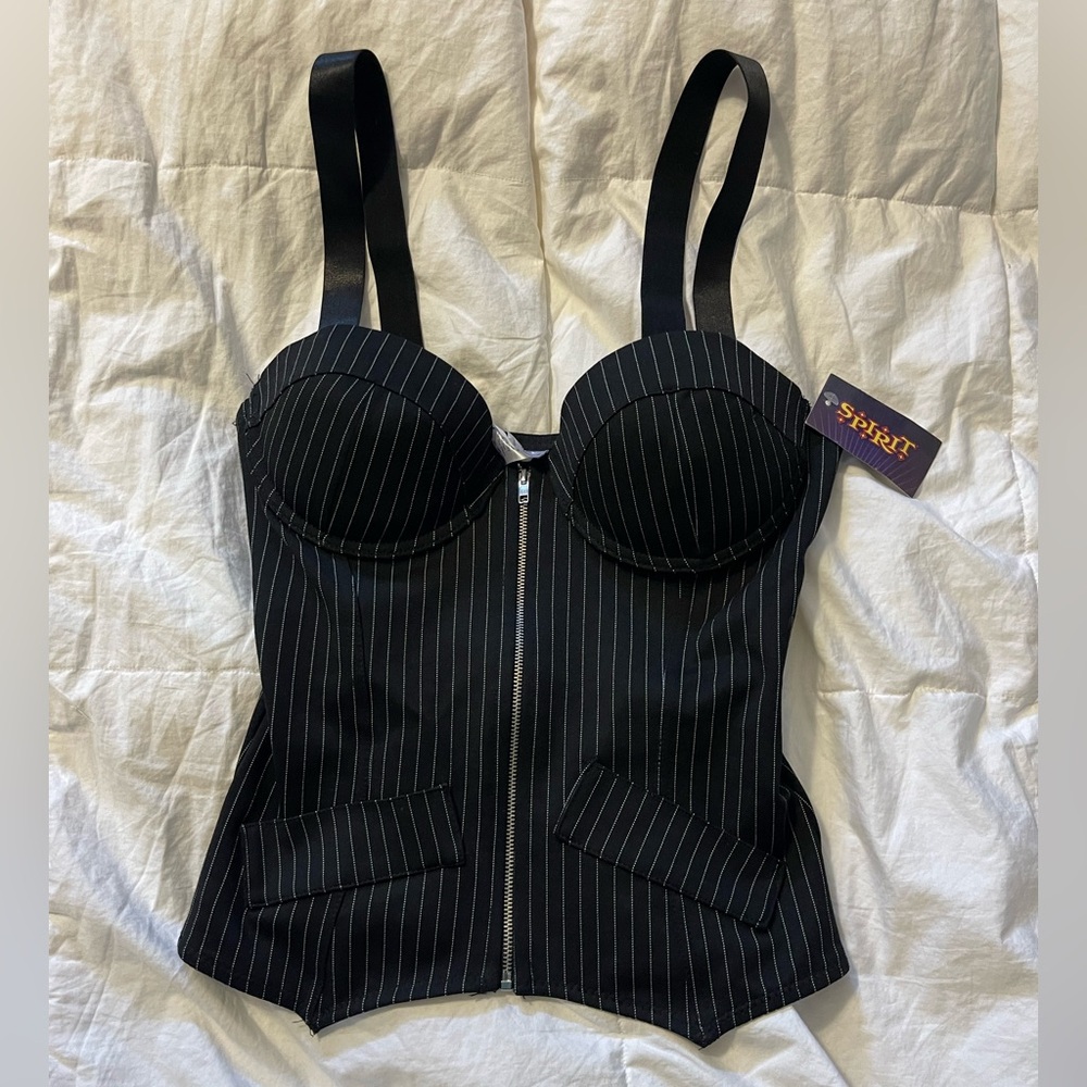 Spirit Black Pinstripe Bustier Corset Top